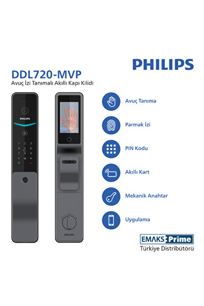 Philips Akıllı Kilit DDL720-MVP-17HWSE (EmaksPrime Garantili) Avuç İçi Damar ...