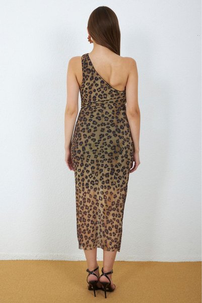 MY GRS One Shoulder Brooch Detail Dress