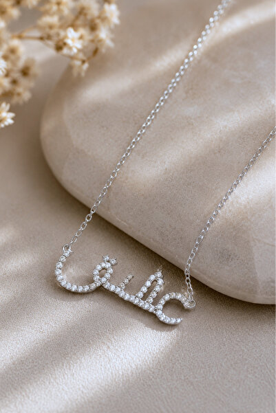 Spossy Silver Jewelry 925 Ayar Gümüş Silver Kaplamalı Arapça Aşk Yazılı Kolye