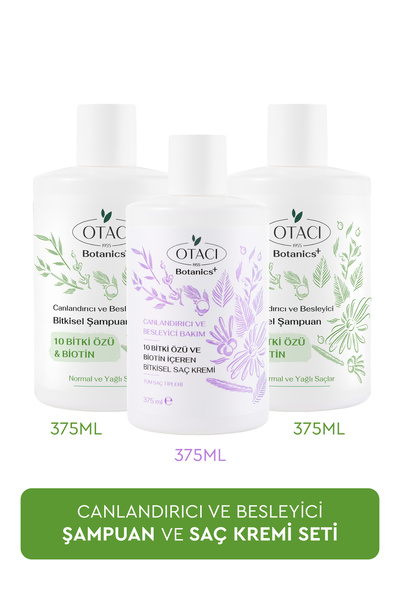Otacı Botanics + Canlandırıcı & Besleyici Bakım - 10 Bitki Özü ve Biotin İçer...