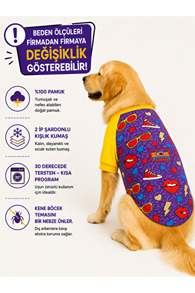 DOGİ&DOG Large Breed Purple Flash Dog Sweati Dog Outfit (11-45kg)