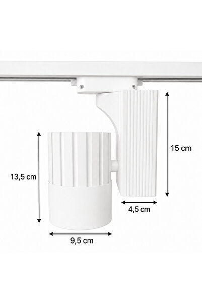SEKA AYDINLATMA Ledli Ray Spot Beyaz Kasa 40 Watt Sıcak Beyaz 4000 K