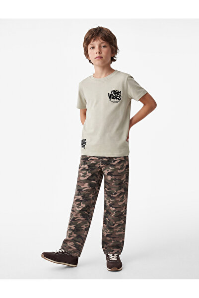 Koton Crew Neck Short Sleeve Printed T-Shirt