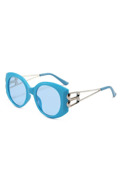 choice2 Blue Vintage Oversize Square Hollow Cat Eye Sunglasses for Women New ...