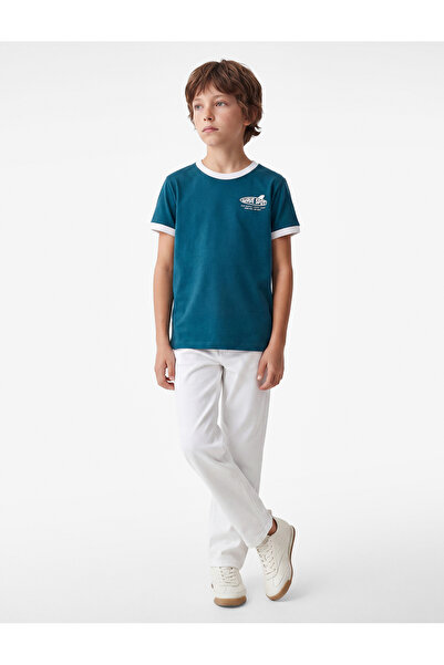 Koton Print Detail Crew Neck Short Sleeve Cotton T-Shirt