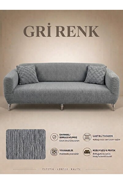 BASHTUGH TİCARET 3-Seater Sofa Cover High-Quality Single-Piece Sofa Bed Cover...