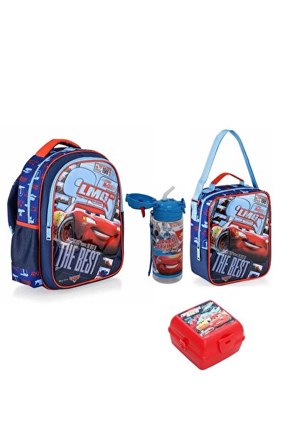CARS Şimşek MCqueen Premium Lisanslı ilkokul Çantası + Beslenme Çantası + Sul...
