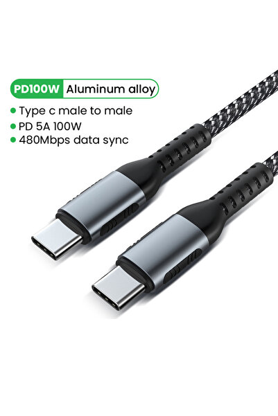 Choice 0.5m Grey 100W USB C to USB Type C Cable for MacBook Pro Quick Charge ...