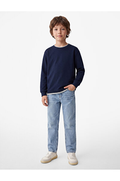 Koton Viscose Blended Crew Neck Long Sleeve Sweatshirt