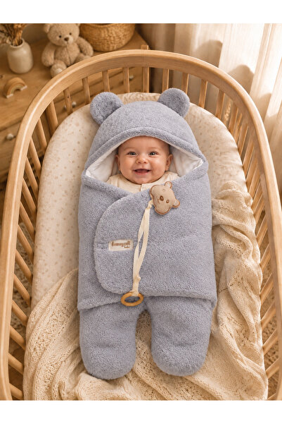 Tomuycuk Baby outer swaddle blanket plush footed welsoft sleeping bag winter ...