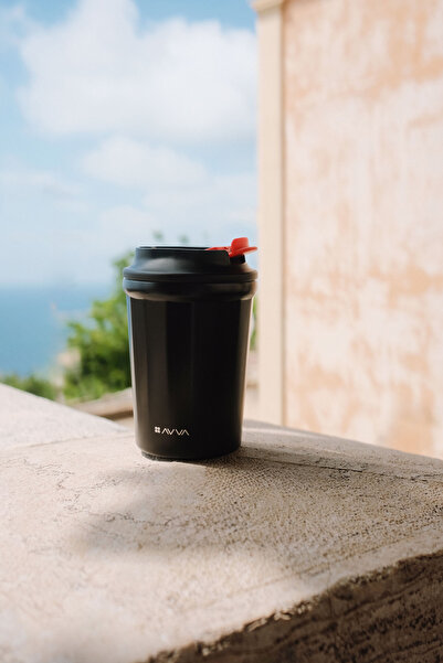 Avva Men's Black Sport 100% Steel Stainless Thermos 400 ml B 009904