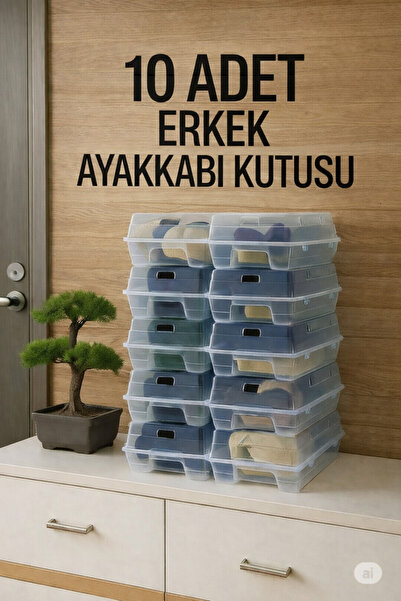 wilseder 10'lu Şeffaf Ayakkabı Düzenleyici. BAY Şeffaf Ayakkabı Kutusu, Ayakk...