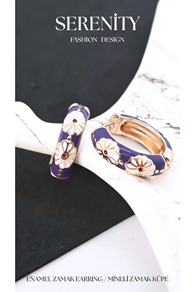 Serenity Colorful Satin Enamel Brass Plated Zamak Earrings