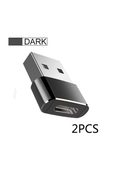 Choice 2 قطعة سوداء 2 قطعة USB إلى محول OTG من النوع C USB USB-C ذكر إلى محول...