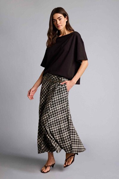 DeFacto A-Line Checkered Regular Waist Midi Skirt G6908Ax26Sp