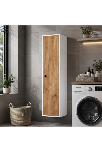Alfimo Mobilya Mila Banyo Kileri - Çok Amaçlı Dolap - Duvara Monte Tek Kapakl...