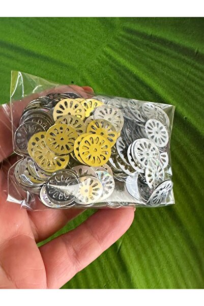 Gönülden Tasarım 1 cm 20 Gr Wheel Hole Sequins Silver