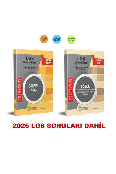 2027 8.Sınıf LGS Çıkmış Sorular ve MEB Örnek Soruları Sözel Çalışma Kitabı Seti