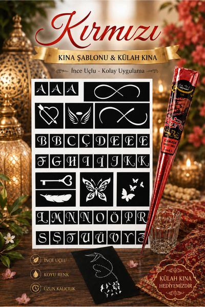 hennadibace Kına Kalıbı (GEÇİCİ DÖVME ŞABLONU) Hint Kınası Henna Tattoo Stenc...