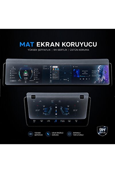 Engo TOGG T10X Mat Ekran Koruyucu Dijital Gösterge Bilgi Ve Kumanda Ekranı