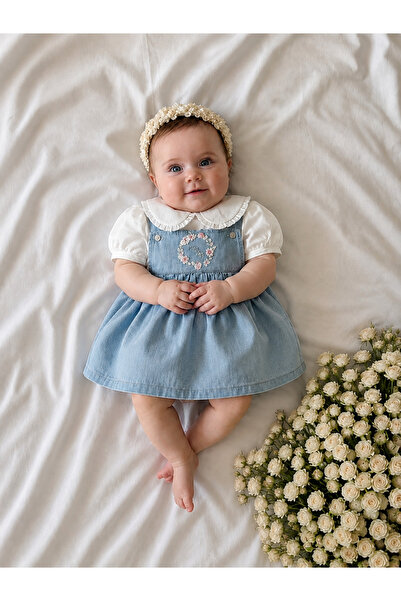 Minigimin Cicileri Miniğimin Cicileri Baby Collar Shirt Embroidered Jeans Gil...