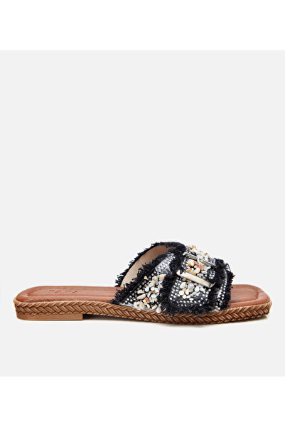 Hotiç Schwarze Yaya Stone-Hausschuhe für Damen