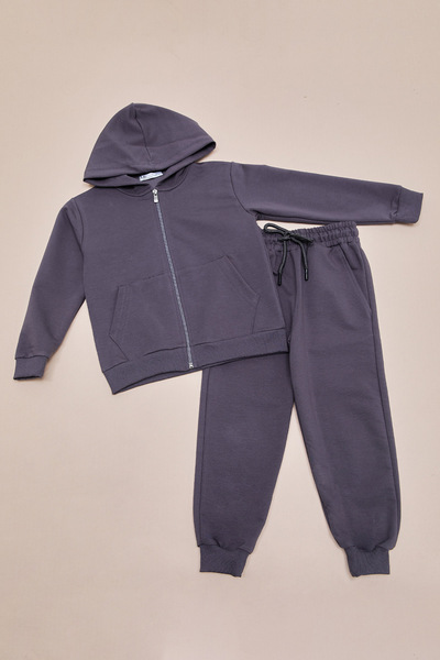 Fulla Moda Hooded Zippered Unisex Kids Tracksuit Set
