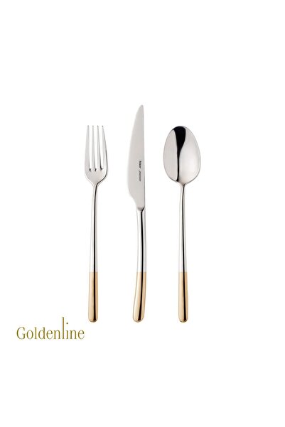 Hisar Premium Bahama 84 Piece Fork Spoon Knife Set Decor Gold Gold