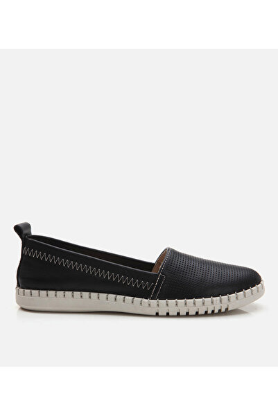 Hotiç Women's Leather Black Loafer