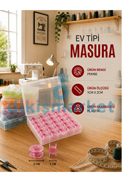 dm dikişmarket DİKİŞ MAKİNA MASURASI 25 ADET (KUTU İLE BİRLİKTEDİR)