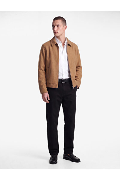 Koton Long Sleeve Pocketed Zippered Shirt Collar Cashmere Jacket