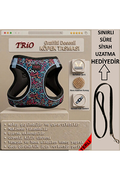 Trio Air -Mesh Small and Medium Breed Cat Dog Chest Harness Soft, Breathable,...