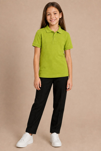Soweto Children's Unisex Polo Collar Short Sleeve 100% Cotton Basic T-Shirt C...