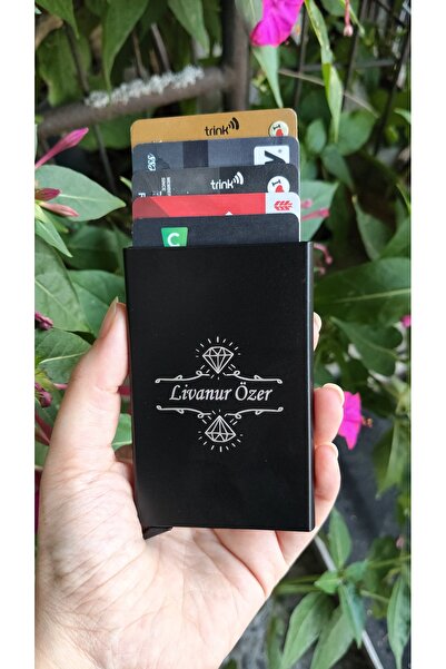 Ozka Leather Collection Otomatik Mekanizmalı Kartlık - Mat Siyah Alüminyum