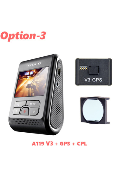 Choice17 None Add GPS CPL VIOFO A119 V3 2K Car DVR Super Night Vision Quad HD...