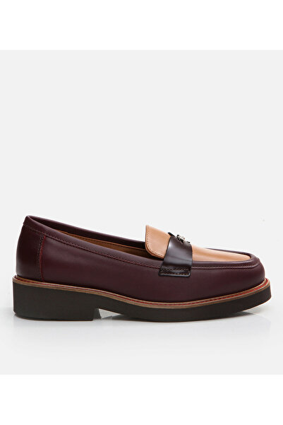 Hotiç Women's Leather Burgundy Loafer