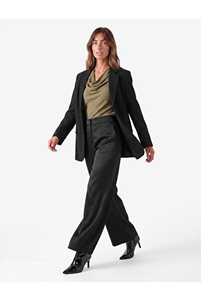 Koton Normal Waist Wide Leg Satin Trousers