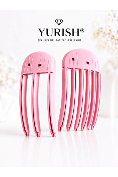 YURISH 2'li Pembe Saç Kaldırma Tarak Seti Unisex Pembe Kabarık Saç Kaldırma Kök Volüm Isısız Şekillendirici Tarak Perçem Hacim Verici Kore Klipsi
