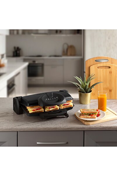Aryıldız Contact Grill 1800W Döküm Tost ve Izgara Makinesi Siyah