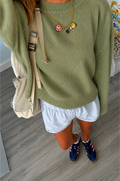Gülce moda Kadın Bisiklet Yaka Oversize Triko Kazak