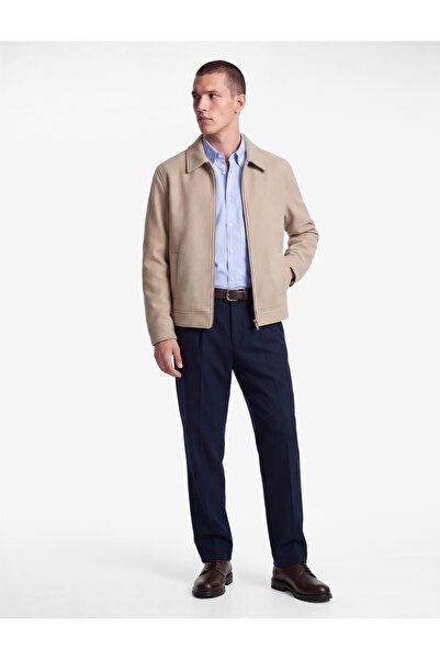 Koton Long Sleeve Regular Fit Classic Collar Zippered Cashmere Jacket