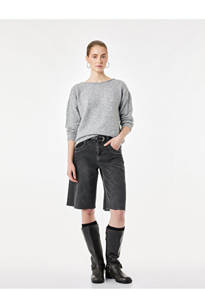 Koton Long-Sleeved, Round-Necked Knitwear Sweater with Wing Motif on the Back...