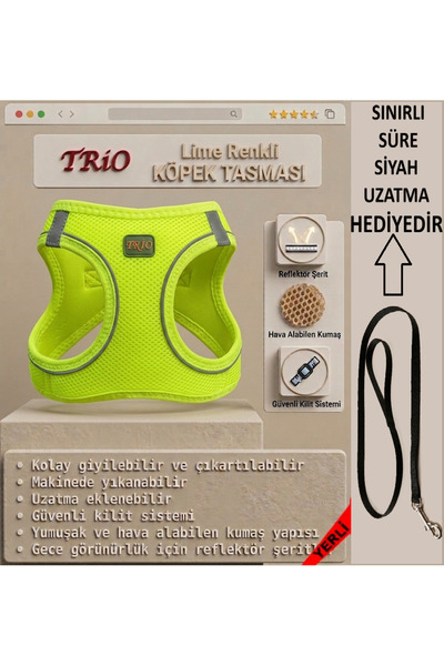 Trio Air -Mesh Small and Medium Breed Cat Dog Chest Harness Soft, Breathable,...