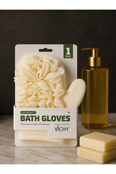 Vichy BEYAZ BANYO ELDİVENİ VCH-6578 TEKLİ KARTELALI x240