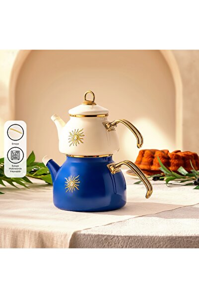 Emsan Solemar Emaye Midi Çaydanlık Takımı 1.1 lt - 2.3 lt