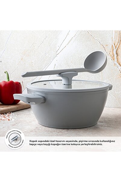 Emsan Swiss Cyrstal RS Derin Tencere Gri 24 cm