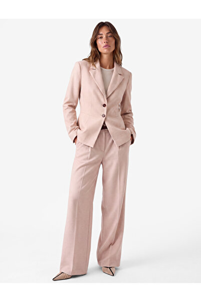 Koton Wide Collar Pocket Detailed Buttoned Blazer Jacket