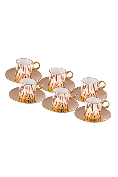İSTANBUL PORSELEN Ahenk 6-Person Coffee Cup Set 90 ml