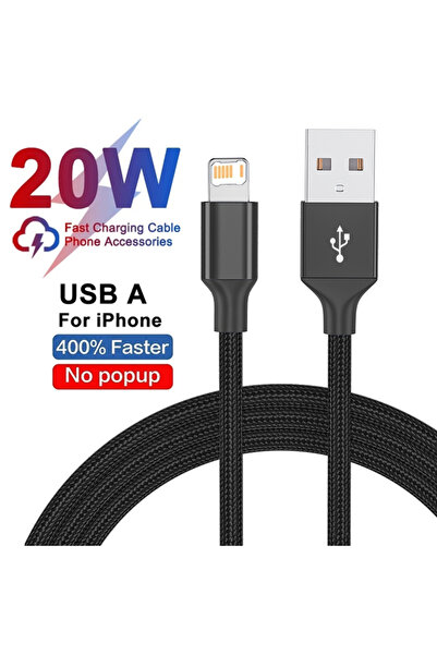 Choice11 1m Black 20W USB Fast Charging Fabric Cable For iPhone X XR XS Max 7...