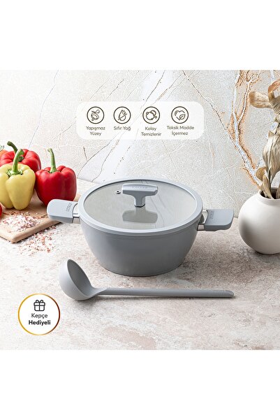 Emsan Swiss Cyrstal RS Derin Tencere Gri 20 cm